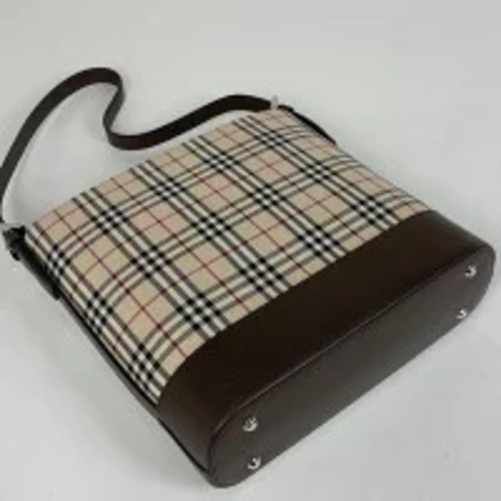 Burberry Bag Check Shoulder Brown Canvas Hobo